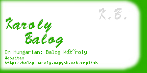 karoly balog business card